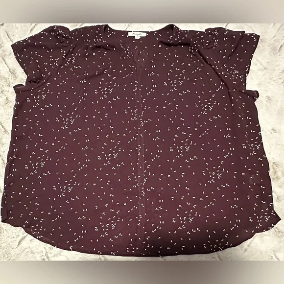 Monday Fun Plum Patterned Blouse Plus Size 3x - Picture 5 of 9